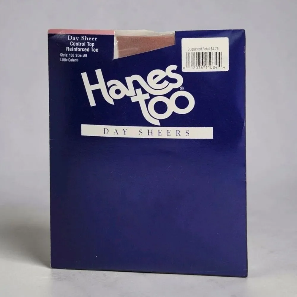 Hanes Too Day Sheers Pantyhose A/B Little Color 2003 NOS Control Top Vintage